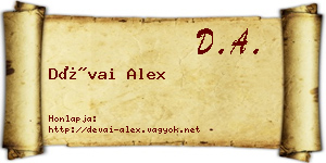 Dévai Alex névjegykártya